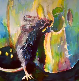 Marzena Salwowska, W Krainie Kolorowych Serów, Tusz - papier, 42 x 30
