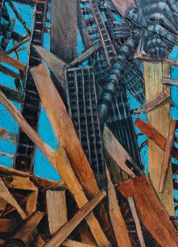 Paula Staniec, In Oblivion, Acrylic painting - panel, panel, 28 x 62