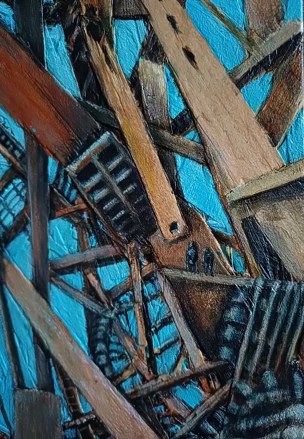 Paula Staniec, In Oblivion, Acrylic painting - panel, panel, 28 x 62