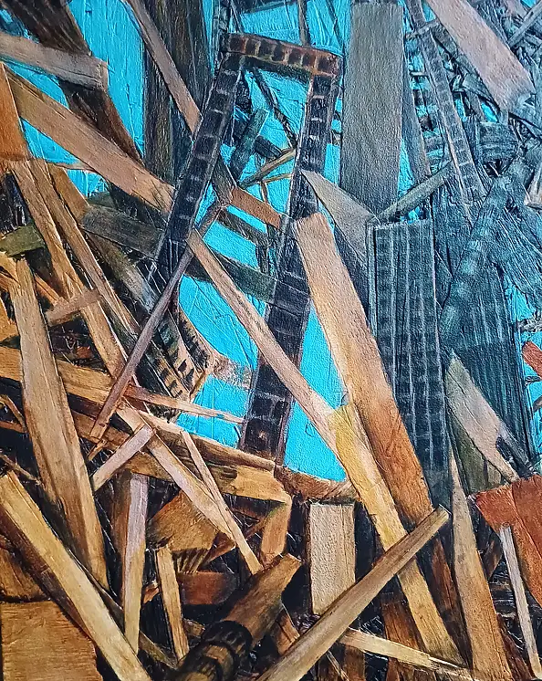 Paula Staniec, In Oblivion, Acrylic painting - panel, panel, 28 x 62
