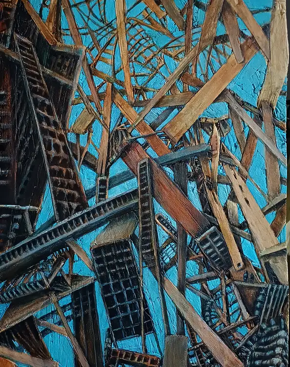 Paula Staniec, In Oblivion, Acrylic painting - panel, panel, 28 x 62