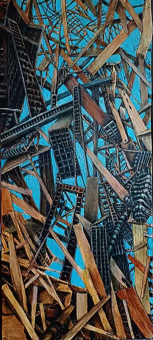 Paula Staniec, In Oblivion, Acrylgemälde - tafel, Platte, 28 x 62