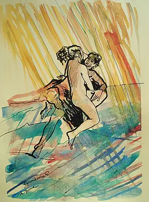 Anna Borcz, NEI RAGGI, Acquerelli, Inchiostro - carta, 30 x 40