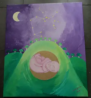Elżbieta Sulecka, Nello Zodiaco, Quadro a olio - tela, 50 x 60