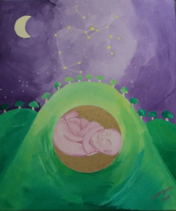 Elżbieta Sulecka, Dans le zodiaque, Peinture à l'huile - toile, 50 x 60