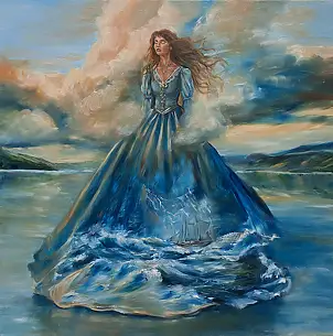 Kinga Zawidlak, W jej umyśle: Niewzruszona, Laserunek, Obraz olejny - płótno, 60 x 60