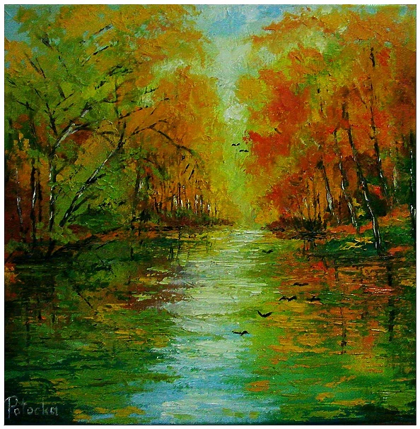 Grażyna Potocka - W jesiennej szacie obraz olejny 40-40cm