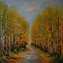 Grażyna Potocka - In an autumn setting, an oil painting of 80-80 cm
