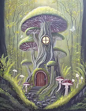 Luba Santkiewicz, In the land of forest dreams, Acrylic painting - canvas, 40 x 50