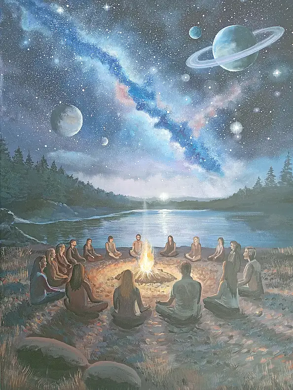 Luba Santkiewicz, W kręgu mocy , Obraz akrylowy - płótno, 50 x 70