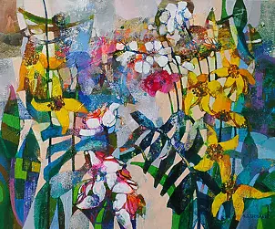   - In the summer garden