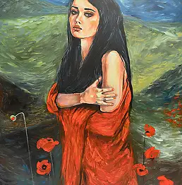 Katarzyna Bruniewska Gierczak, W makach, Obraz olejny - płótno, 70 x 100