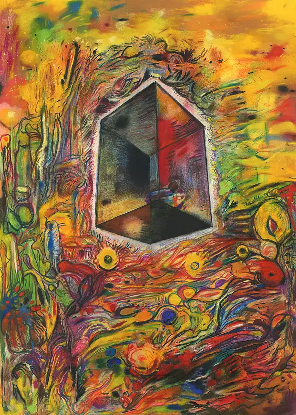 Piotr Zygmunt, In My Garden II , crayon, Pastel - paper, 50 x 70