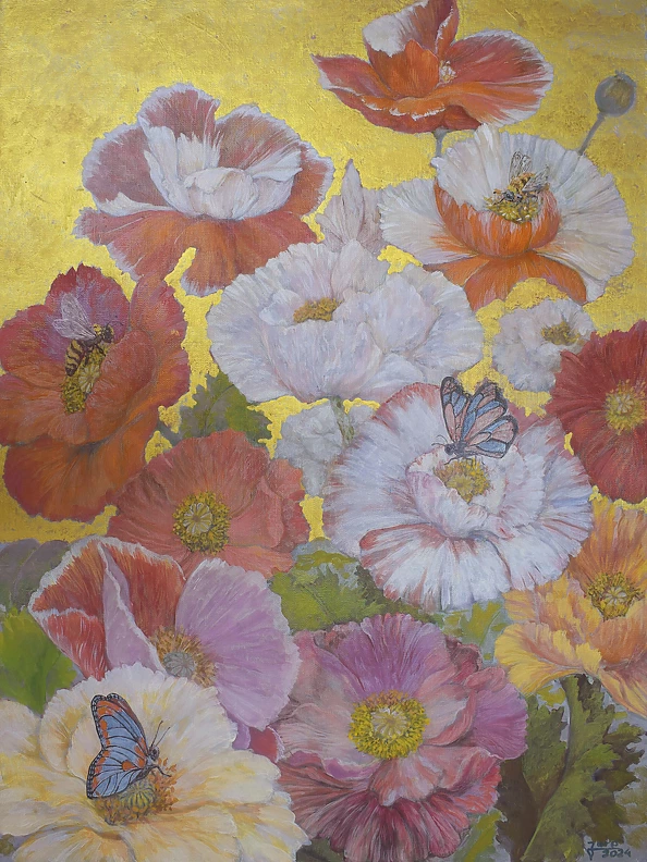 Jerzy Plucha - In the garden / flowers, landscape