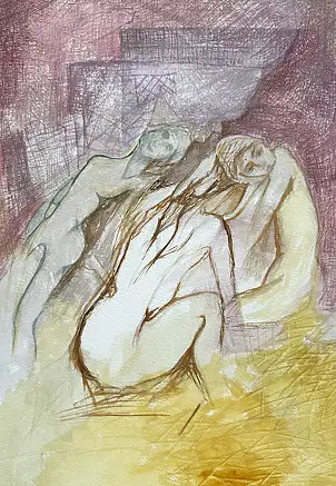 Anna Lupa Suchy, In the sun, Watercolors - paper, 20 x 29