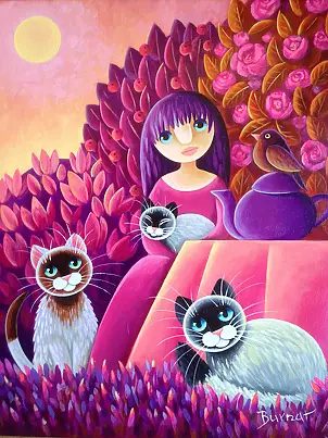 Wiesława Burnat - In zaróżowionym garden