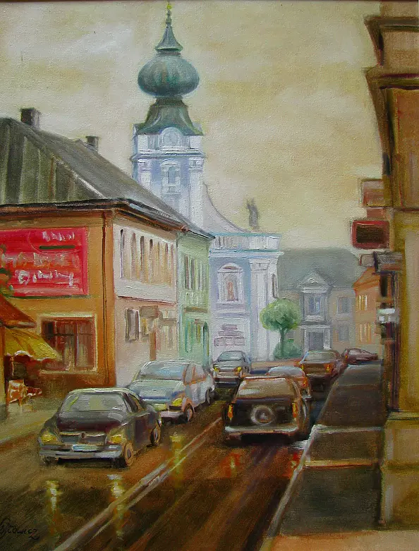 Małgorzata Wójtowicz Cichoń - Wadowice w deszczu