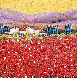 Alicja Kappa, Urlaubsreise, Impasto, Acrylgemälde - Leinwand, 80 x 60