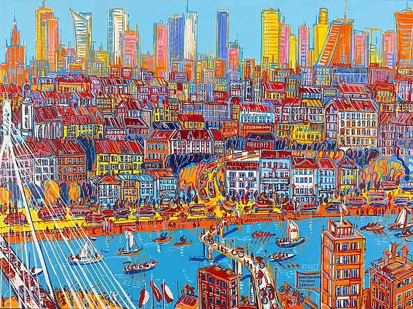 Joanna Mieszko, Varsavia, Dipinto acrilico - tela, 100 x 73