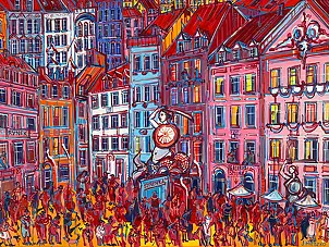 Joanna Mieszko, Varsavia, Dipinto acrilico - tela, 100 x 73