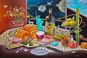   - Vegetables women and chardonnay