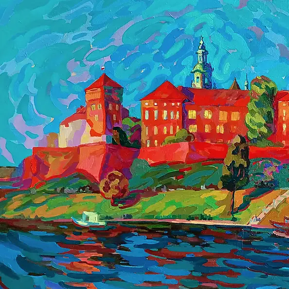 Anastasiia Kurkova, Wawelski Zamek, Obraz olejny - płótno, 100 x 80