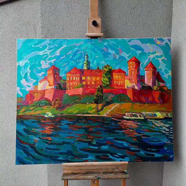 Anastasiia Kurkova, Wawelski Zamek, Obraz olejny - płótno, 100 x 80