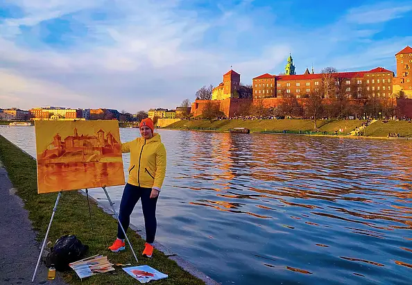 Anastasiia Kurkova, Wawelski Zamek, Obraz olejny - płótno, 100 x 80