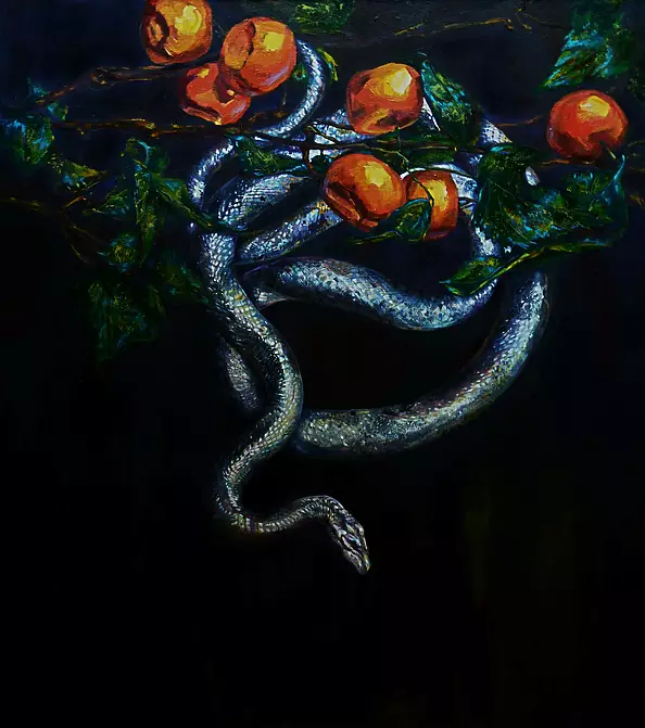 Drozdova Mariia - Wąż albinos