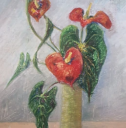 Magdalena Osewska - Vase with anthurium flowers