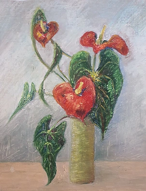 Magdalena Osewska - Vase with anthurium flowers