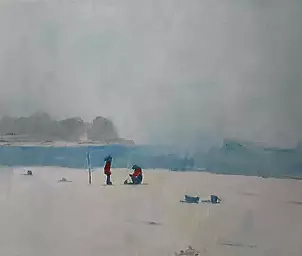 Ewa Witkowska - Wędkarze zimą.