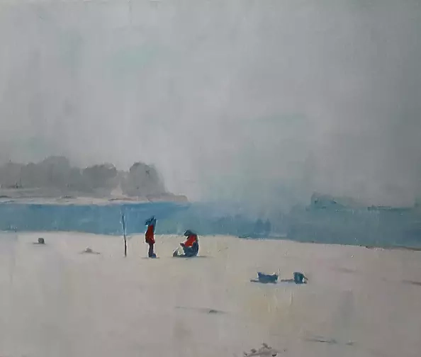 Ewa Witkowska - Anglers in the winter.