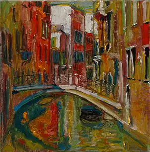 Dariusz Żejmo, Venice square, Oil painting - canvas, 40 x 40