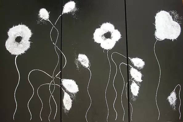 Rachel McCullock - White poppy triptych