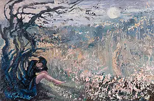 Ryszard Tyszkiewicz, Wiatr, Obraz olejny - płótno, 46 x 30