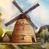 Krzysztof Kłosowicz, "Holländische Windmühle...", Ölbild - Leinwand, 40 x 50
