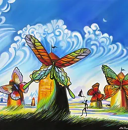 Emilia Czupryńska - Windmills and butterflies by Dali
