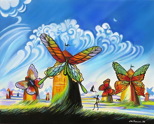 Emilia Czupryńska - Windmills and butterflies by Dali