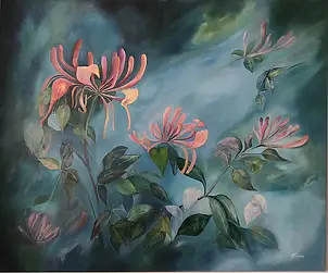 Jolanta Mazur, Chèvrefeuille, Peinture à l'huile - toile, 120 x 100