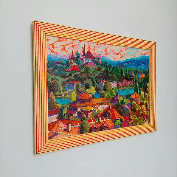 Anastasiia Kurkova, Widok na Berno, Obraz olejny - płótno, 70 x 50