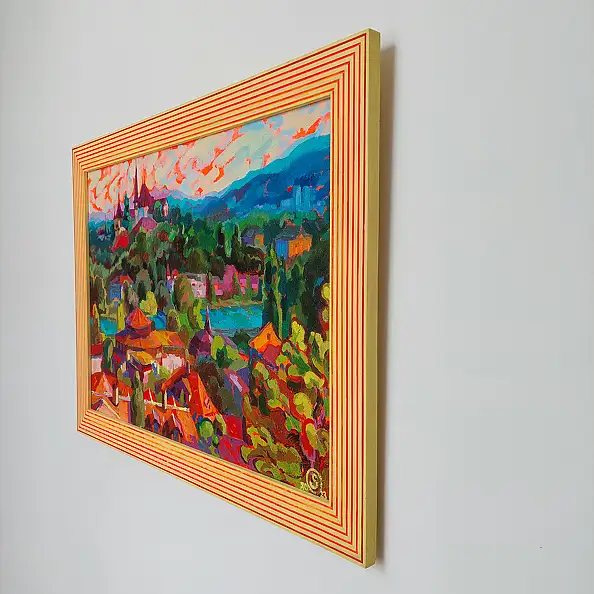 Anastasiia Kurkova, Widok na Berno, Obraz olejny - płótno, 70 x 50