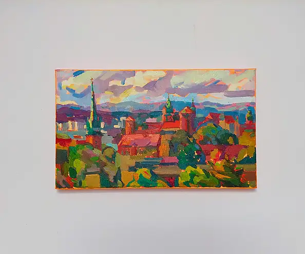 Anastasiia Kurkova, Widok z Kopca Kraka, Obraz olejny - płótno, 60 x 30