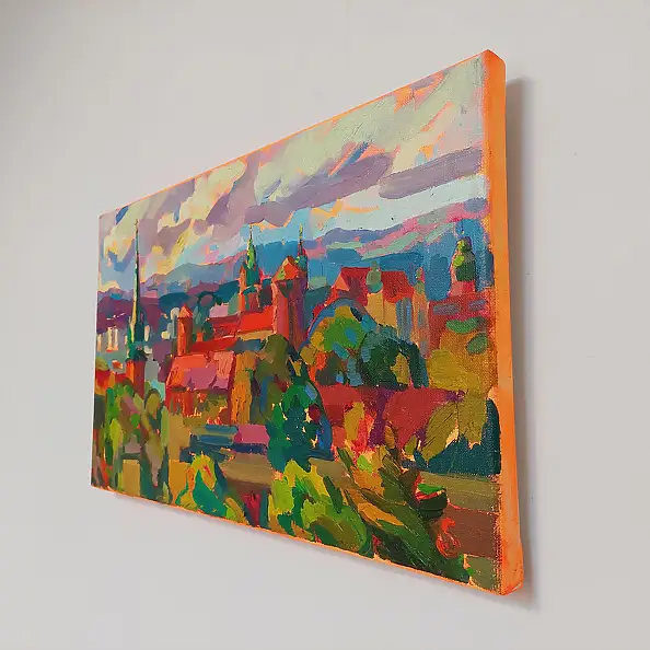 Anastasiia Kurkova, Widok z Kopca Kraka, Obraz olejny - płótno, 60 x 30