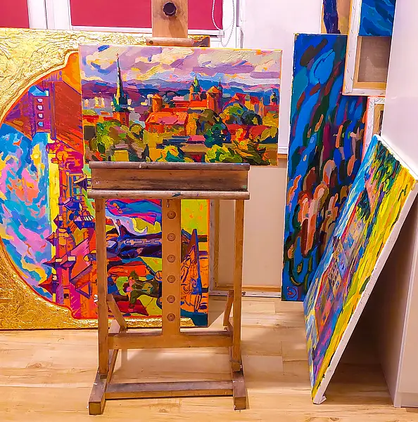 Anastasiia Kurkova, Widok z Kopca Kraka, Obraz olejny - płótno, 60 x 30