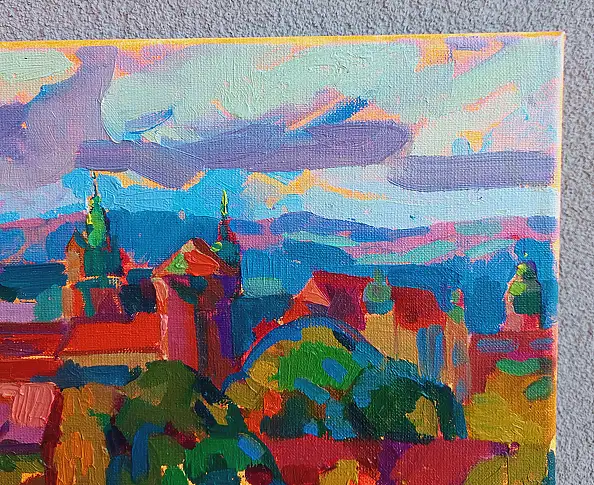 Anastasiia Kurkova, Widok z Kopca Kraka, Obraz olejny - płótno, 60 x 30