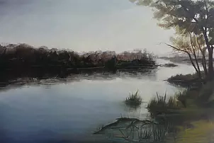 Piotr Prażmowski - Widok z brzegu rzeki 