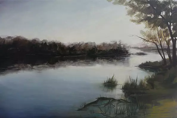 Piotr Prażmowski - Widok z brzegu rzeki 