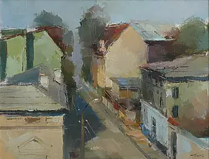 Krzysztof Tracz - La vue depuis la fenêtre de l'atelier