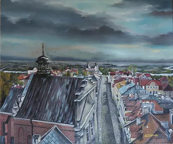 Barbara Zysk Leśniak - "Widok z  wieży Brmy Opatowskiej"